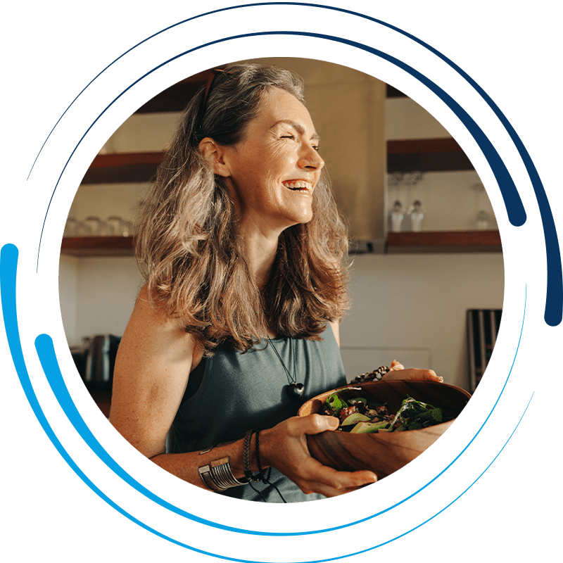 eating healthy older lady