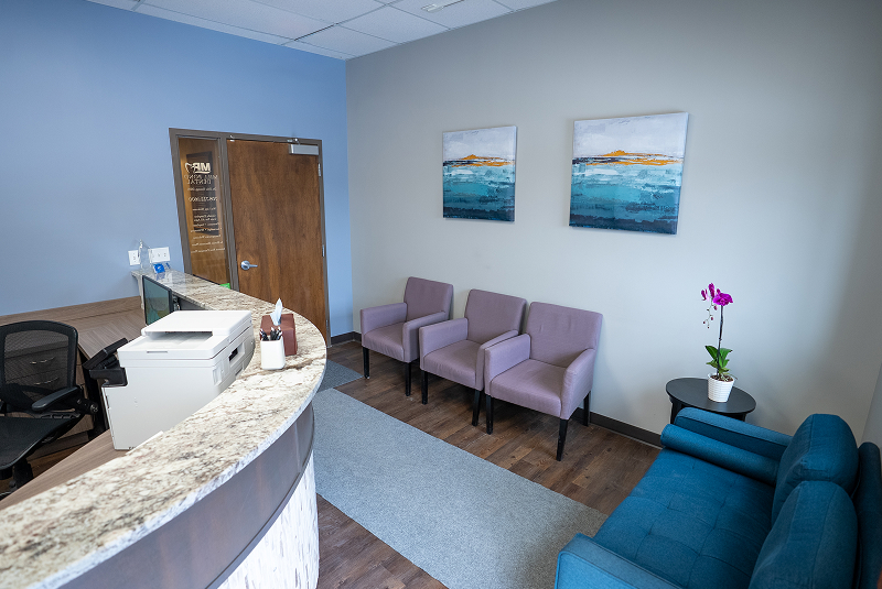 Comfortable patient waiting area at Mill Pond Dental