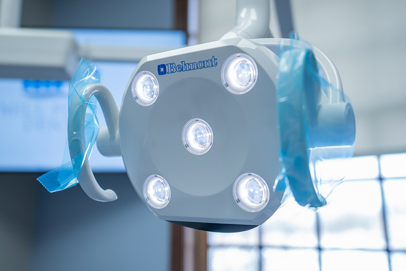 Overhead dental examination light at Mill Pond Dental